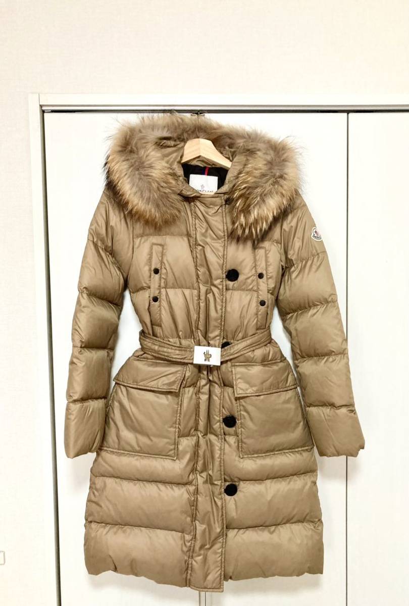 ★美品★MONCLER モンクレール　MESSINA メッシーナ　ダウンコート　ベージュ リアルファー_画像1