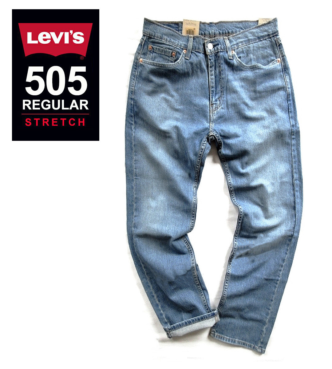 新品タグ付■Levi'sリーバイス/505 レギュラーREGULARストレッチライトユーズドデニム/005052378/30■在庫限り■_画像2