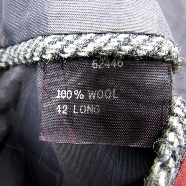 イギリス製 サイズ 42LONG Harristweed ウール テーラード ジャケット グレー ハリス ツイード 古着 ビンテージ 3JA2112_画像6