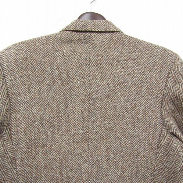 USA製サイズ？ Harris Tweed ツイード ウール テーラード ジャケット ブレザー エルボーパッチ ハリスツイード 古着 ビンテージ 3JA2509の画像9