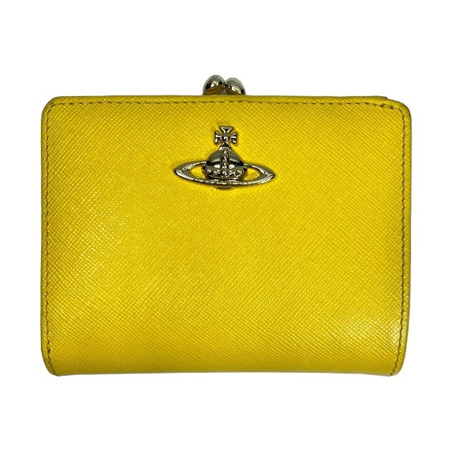 Vivienne Westwood ヴィヴィアンウエストウッド 財布 二つ折り財布 折り財布 コンパクトウォレット ロゴ レザー イエロー