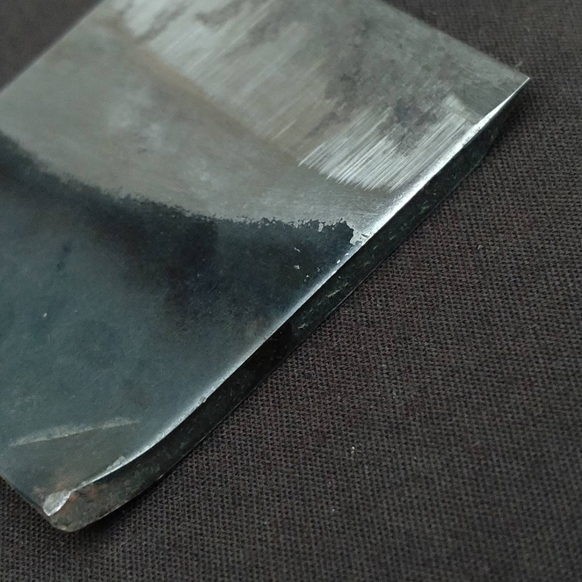 鉋刃 裏金 押金 小型 刃幅約36㎜ かんな カンナ 刃 大工道具 工具 日本製 Japanese Plane blade 【4672】_画像6