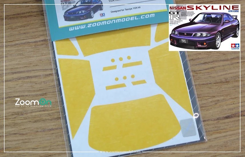 ZoomOn ZD059 1/24 ウインドー・ライト 塗装マスキング- ニッサン スカイライン GTR R33_画像1