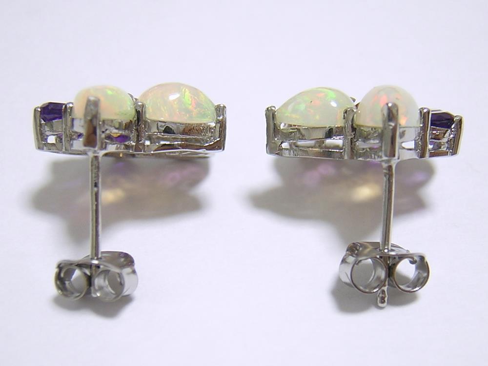 [ natural opal ] earrings amethyst citrine load light garnet yellow sapphire 