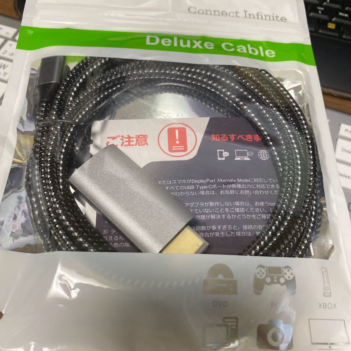 USB Type-C to HDMI 変換ケーブル 1.8M接続ケーブル hdmi type-c 4K映像出力 Type C HDMI変換アダプター_画像1