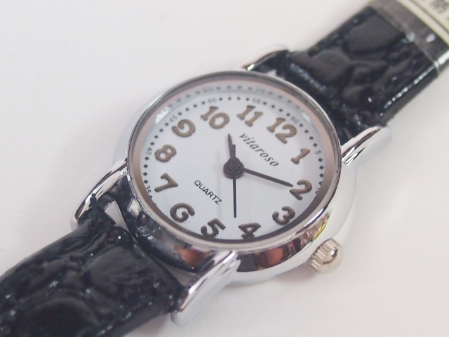 VITAROSOメンズ、レディース腕時計　ペア　PUレザーベルト　日本製ムーブメント　見やすい文字盤　合金　ステンレス