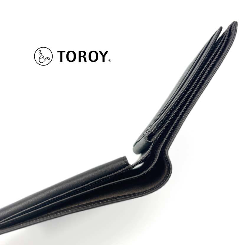 全2色　TOROY トロイ リアルレザー 中ベラ付き 2つ折り 財布 ウォレット パスケース 本革_画像6