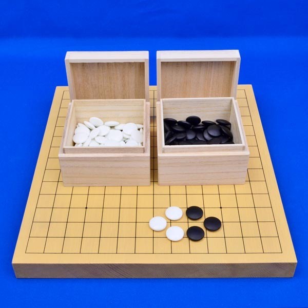 完璧 連珠セット 新かや1寸卓上連珠盤セット(ガラス碁石桜・桐製 その他