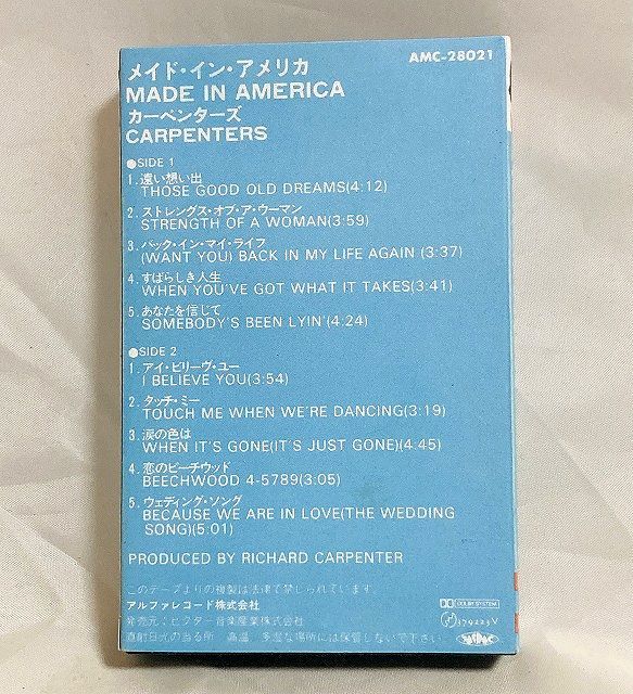◎カセットテープ カーペンターズ メイド・イン・アメリカ CARPENTERS◎　_画像2