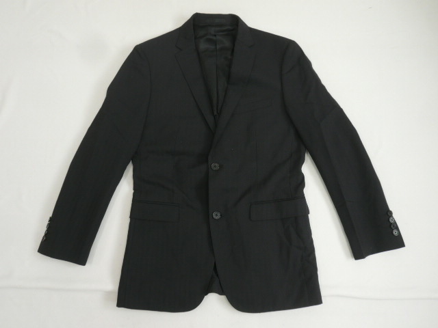 上品 高級◆BURBERRY BLACK LABEL スーツ ジャケット メンズ 94-82-170 38L 黒 通勤 春 ビジネス バーバリーブラックレーベル〇1‐130y_画像4