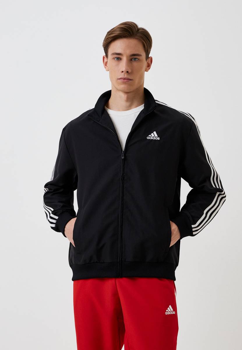 新品♪ adidas≪アディダス≫♪スポーツウェア 定番 トラックスーツ ♪ジャケット＆パンツ（上下セット）♪サイズXL♪ブラック＆レッド♪_画像1