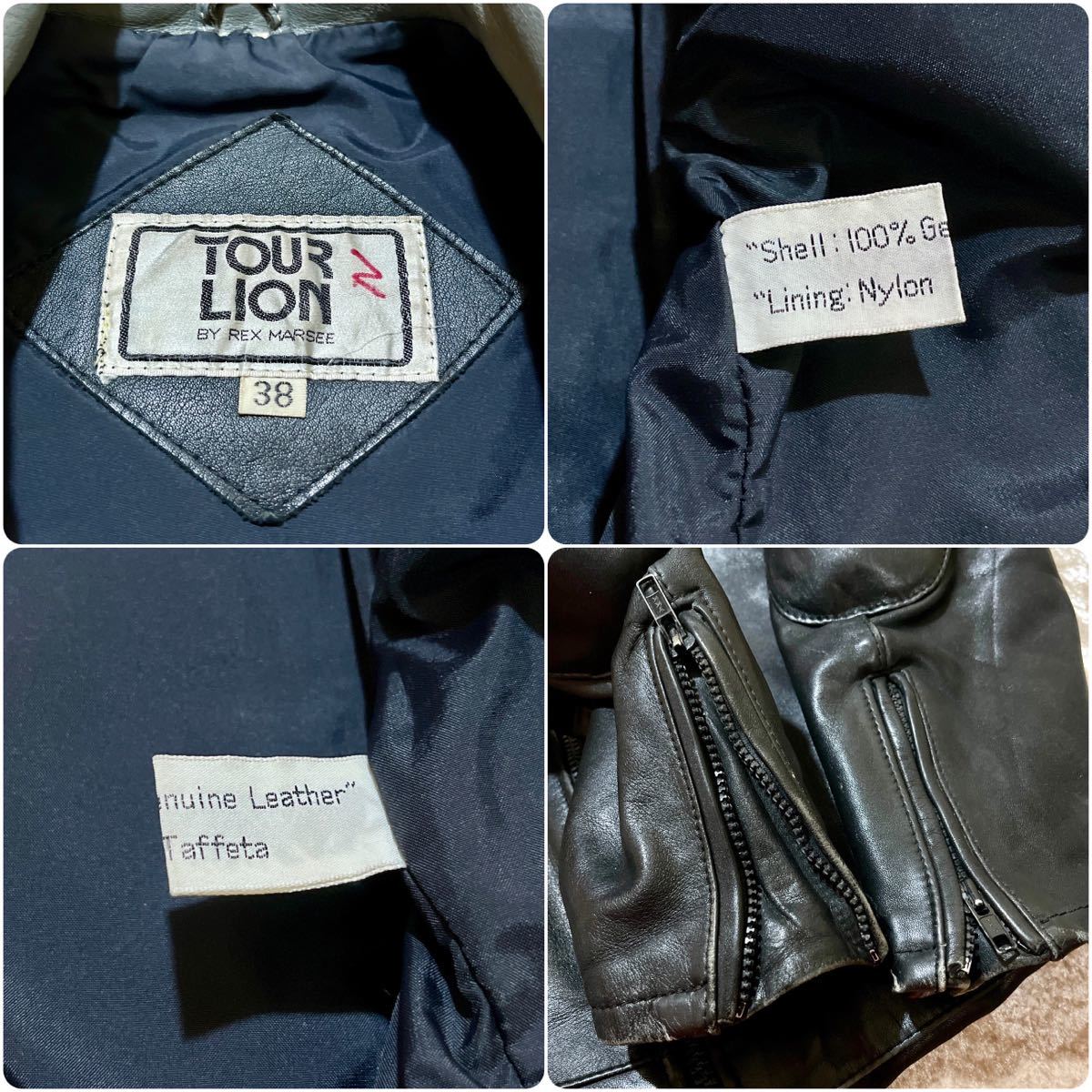 80*s 90*s TOUR LION BY REX MARSEE rider's jacket search : old clothes Vintage Biker Vintage 80 period 90 period 