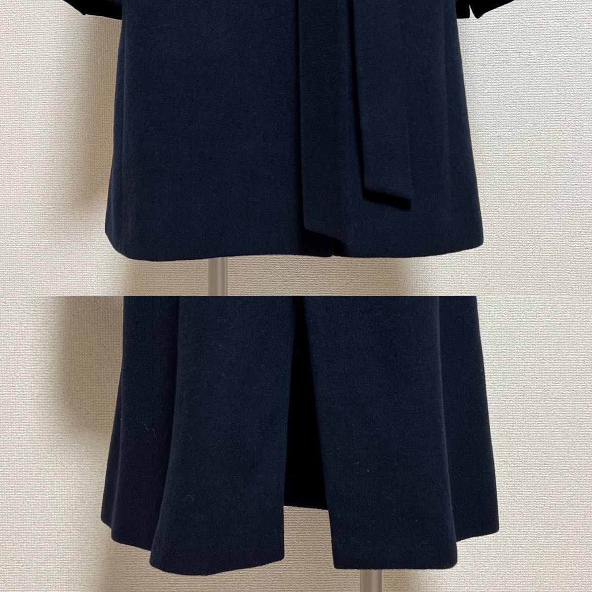 iCB アイシービー ロングコート ウールコート アンゴラコート 羊毛 アンゴラ 大きいサイズ 紺 ネイビー系統