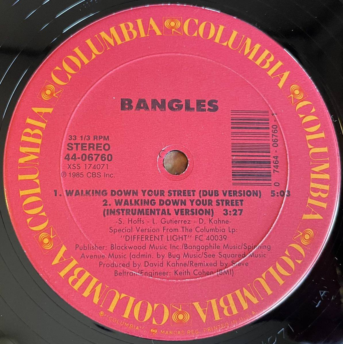 Bangles / Walking Down Your Street 12inch盤 その他にもプロモーション盤 レア盤 人気レコード 多数出品。の画像4