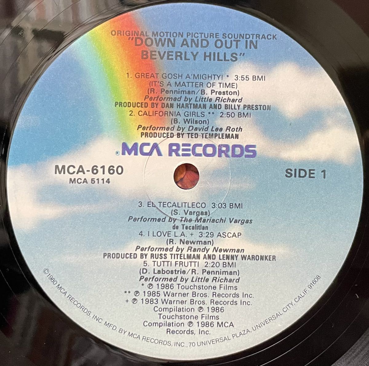  movie Down And Out In Beverly Hills (Original Motion Picture Soundtrack) 12inch size in addition, Pro motion record rare record great number exhibition.