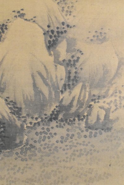 K2942 模写 小田海僊「双鹿図」絹本 合箱 江戸時代後期 南画家 日本画 中国 書画 骨董 掛け軸 掛軸 人が書いたもの 山口の人_画像9