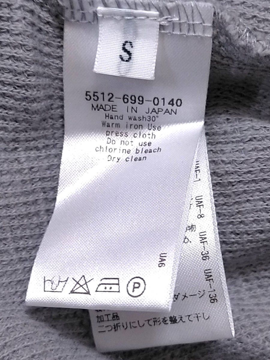 UNITED ARROWS &SONS サーマル ダメージ加工  グレー 長袖 カットソー クルーネック プルオーバー ワッフル