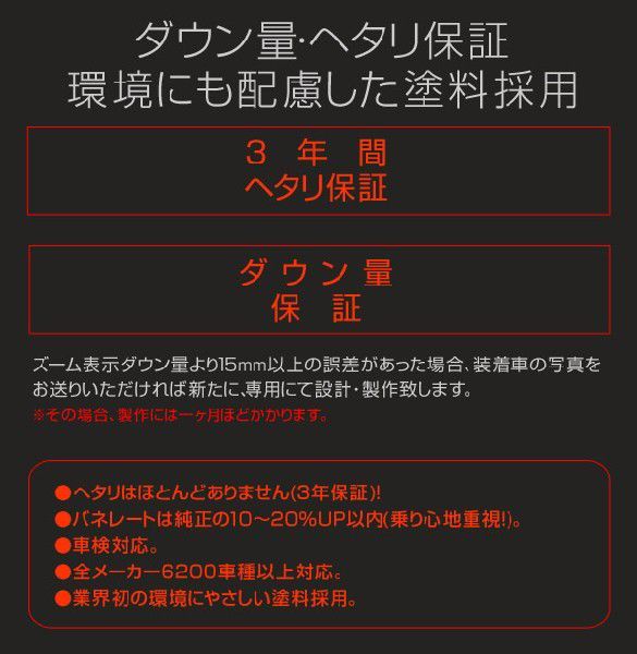 ダウンサス 日産 グロリア 430 L20 2WD 2.0L S54/6～S58/6 1台分・前後セット【送料込】 ZOOM サスペンション_画像3