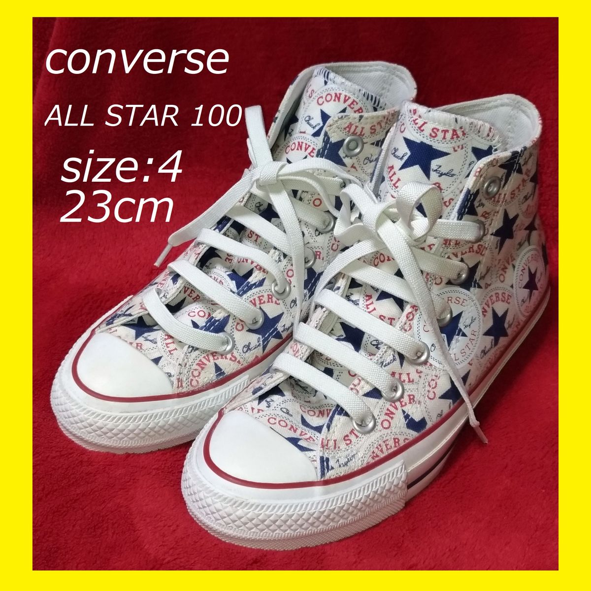 ☆コンバース ハイカットスニーカー 23cm 総柄 CONVERSE ALL STAR 100 MANYPATCH HI 