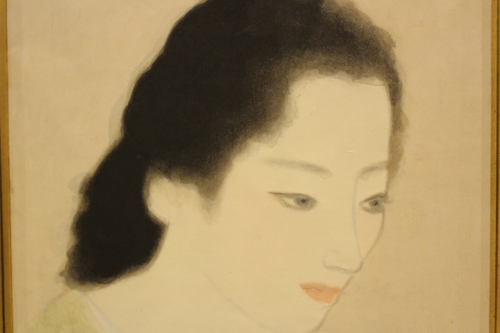 v-4229　伊東深水　美人画　日本画　額装_画像3