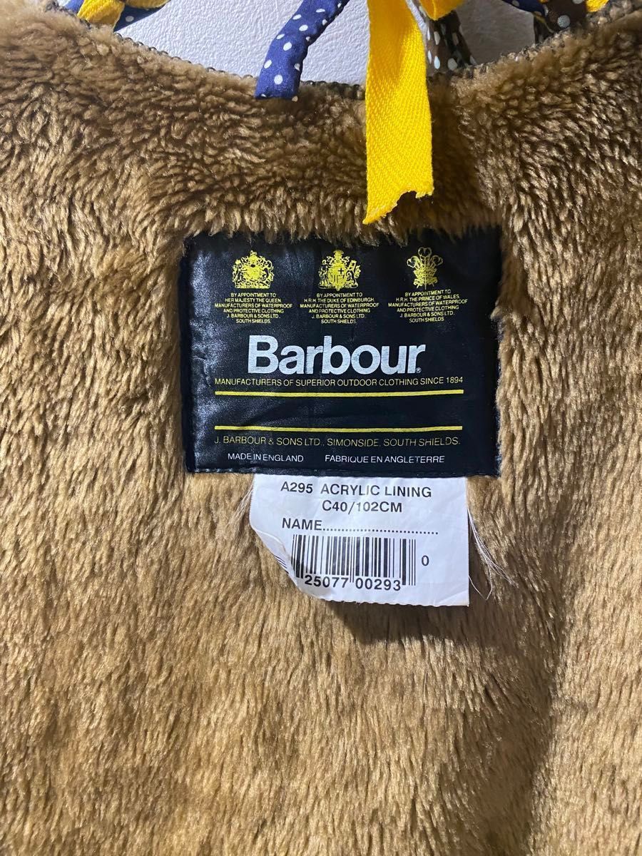 Barbour ファーライナー ベスト 古着 A295 ACRYLIC LINING