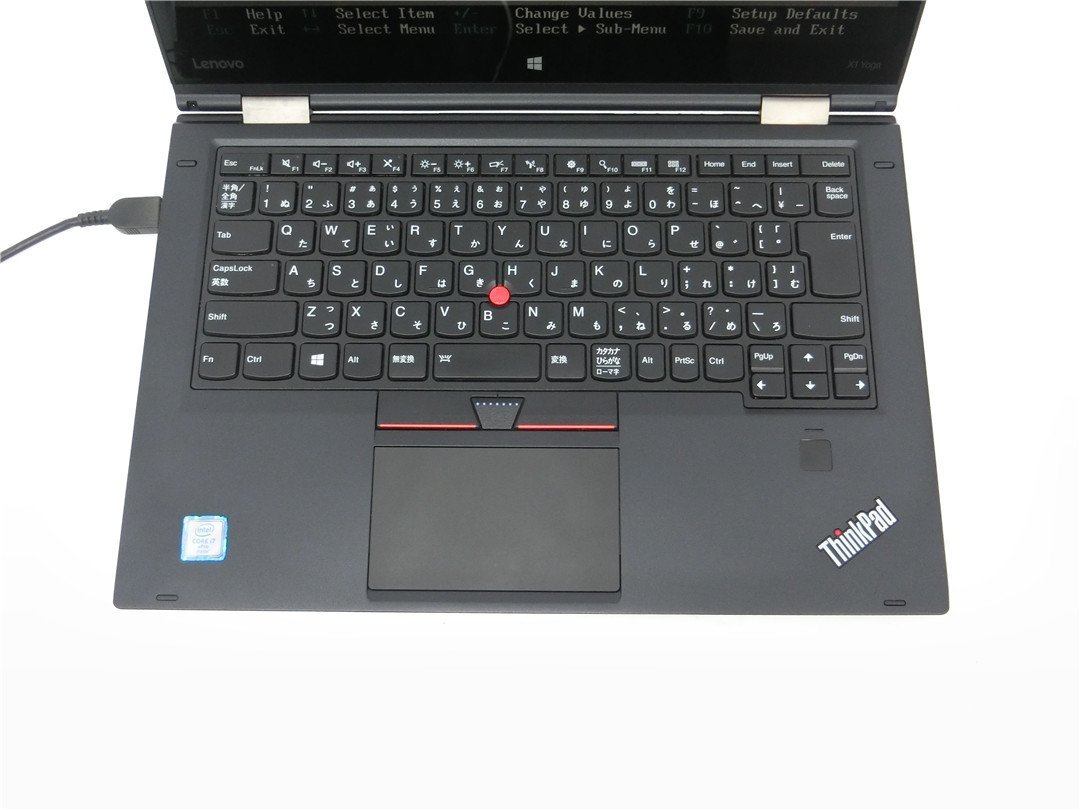 中古Lenovo ThinkPad X1 　Yoga　 第6世代COREI7　メモリ16GB　14型　　 BIOSまで表示　ノートパソコン　詳細不明　ジャンク扱い_画像2