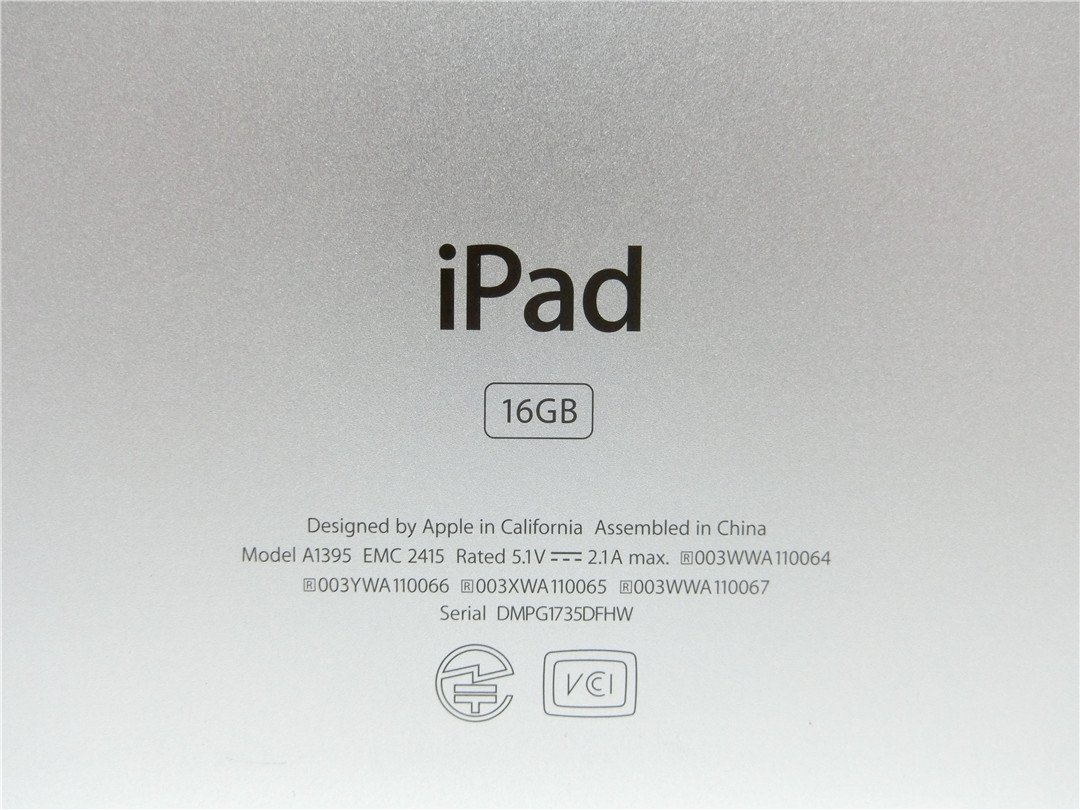 Apple iPad 2　A1395　16GB アクティベーションロック解除済み 　バッテリー93％ Wi-Fiモデル　　送料無料_画像4