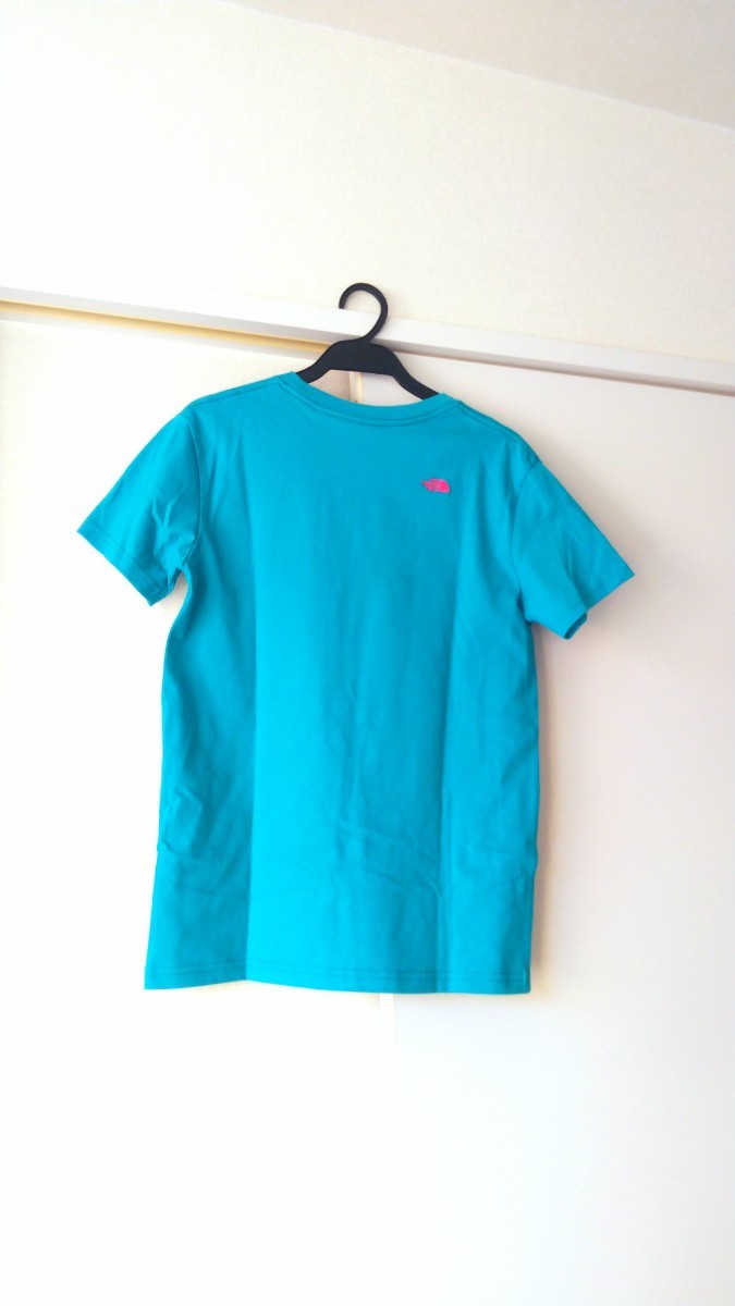 着用回数少なめ☆THE NORTH FACE☆ノースフェイス☆S/S Small One Point Logo Tee☆ジェイデングリーン☆定価6050円☆L☆ロゴ刺繍☆Tシャツ_画像2