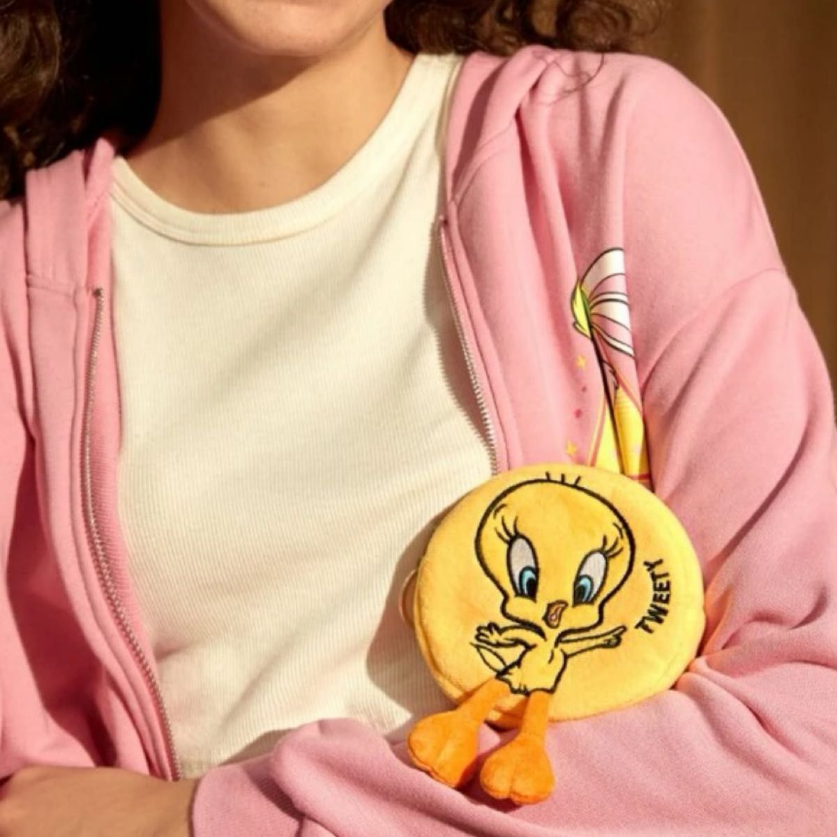 ルーニーテューンズ LOONEY TUNES トゥイーティー 小銭入れ ポーチ ミニポーチ キーホルダー TWEETY 黄色