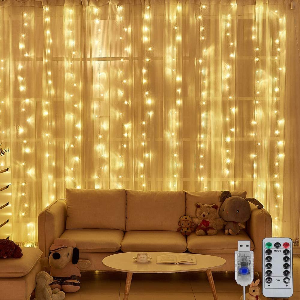  illumination light 300LED 3m×3m curtain light 300 lamp christmas lights waterproof 8 kind switch mode remote control attaching 