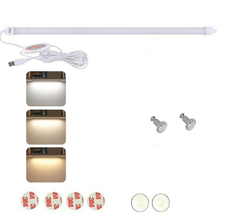 LED バーライト USB 調色調光機能付き マグネット 35cm 電球色 昼白色 昼光色 無段階調光 キッチン スイッチ付き 間接照明 デスク_画像1