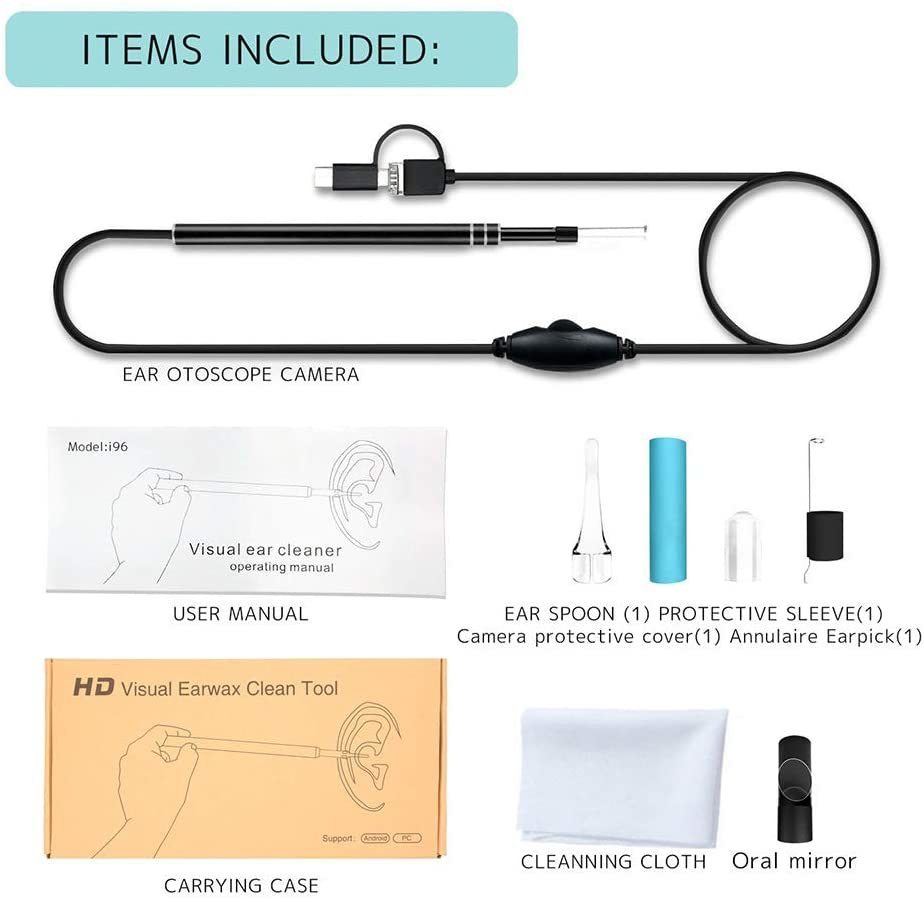  ear .. camera smartphone high resolution 720P HD 30 ten thousand pixels IP67 waterproof scope .... microscope . scalp wool hole nose ear cleaning endoscope electron ear mirror 