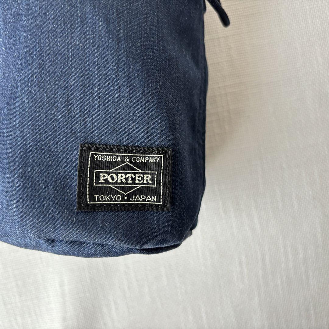 ＜美品!!＞■PORTER ポーター デニム ショルダーバッグ S 斜めがけ ネックポーチ 手提げ 小さめ インディゴ お洒落 かわいい 892-15103_画像2