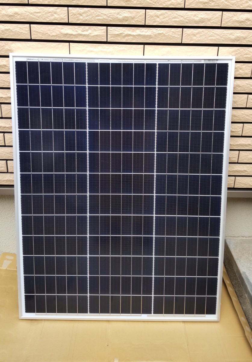 【未使用】単結晶 ソーラーパネル 100w 1枚 太陽光 パネル 発電 DIY ③_画像1