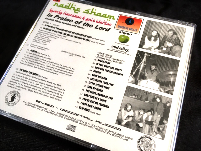 ●George Harrison Eric Clapton - ラディ・シャーム Radhe Shaam Rare Trax and more : Empress Valley プレス1CDジュエルケースの画像3