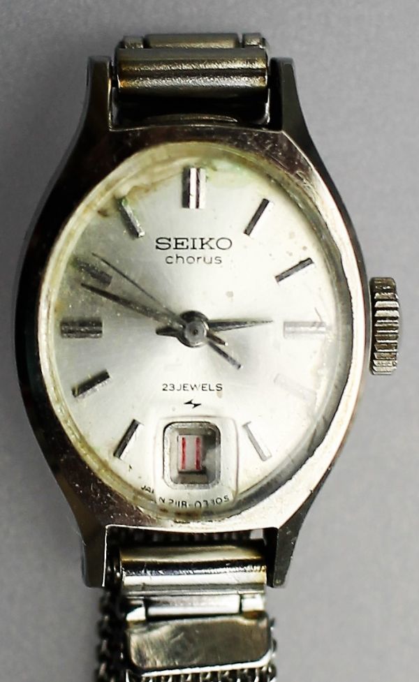 B-856 中古 セイコー SEIKO chorus 23JEWELS 手巻き レディース 2118-7200 女性用 作動品 腕時計 ビンテージ アンティーク_画像1