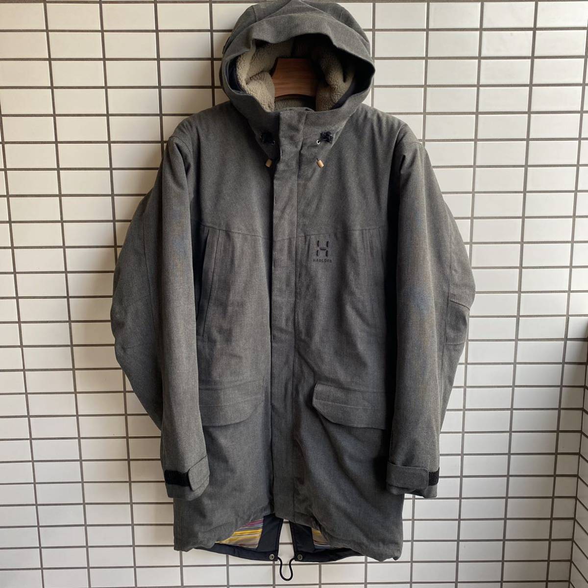 ホグロフス シルヤンパーカ グレー Sサイズ HAGLOFS SILJAN PARKA ボア　中綿　ジャケット アウトドア モッズコート　マウンテンパーカー_画像1