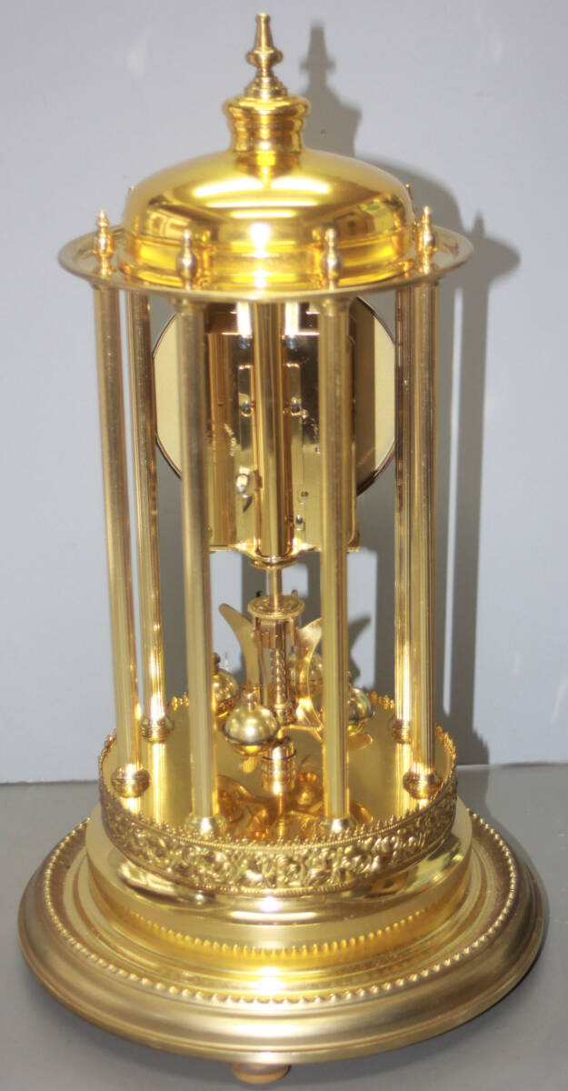 アンティーク 機械式 置時計 黄金色 回転振り子 400DAY MASTER SPECIAL 動作良好 ガラスドーム_画像8