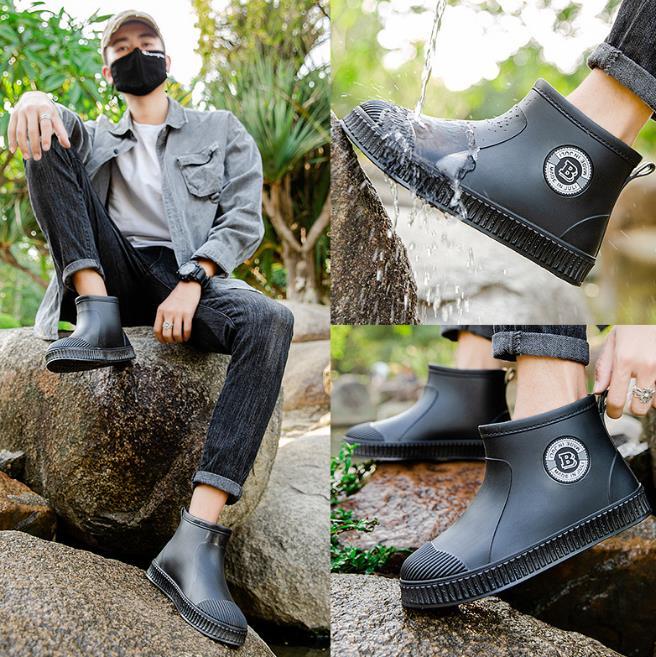  rain shoes Schott height rain boots men's waterproof . slide rain. day outdoor work shoes x151