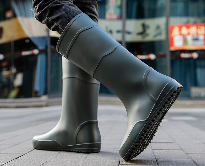  long height rain shoes rain boots men's waterproof . slide rain. day outdoor work shoes x155