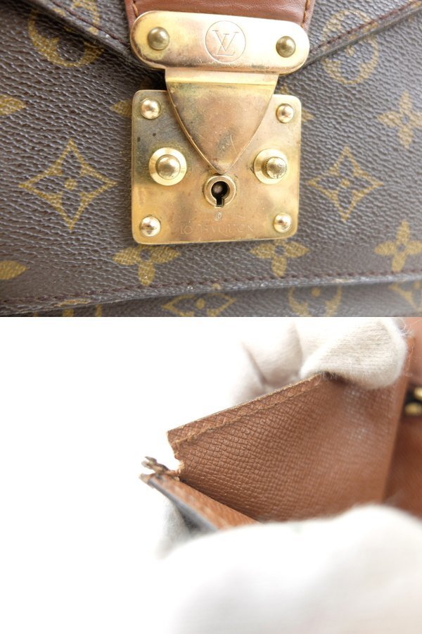 1円スタート 【LOUIS VUITTON ルイヴィトン】 モンソー モノグラム ハンドバッグ ビジネス M51185 ヴィンテージ カバン_画像6