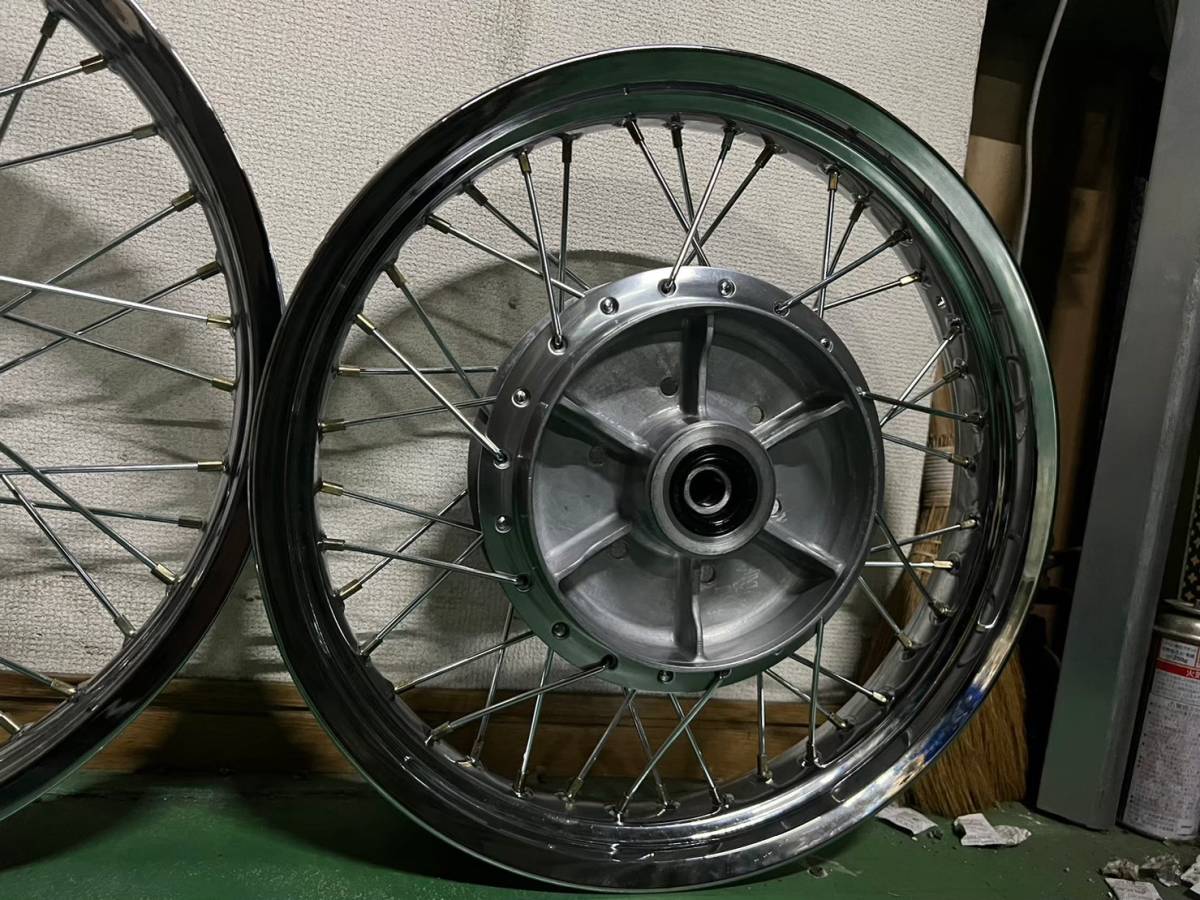 Ｚ１　Z ２　前１９後１８インチ　スポークホイール/ワイド メッキ6穴BEETセブンZ1ハヤシZ2ドラム OZメルバ Z900 Z750RS Z750FX Z1000A1 _画像3