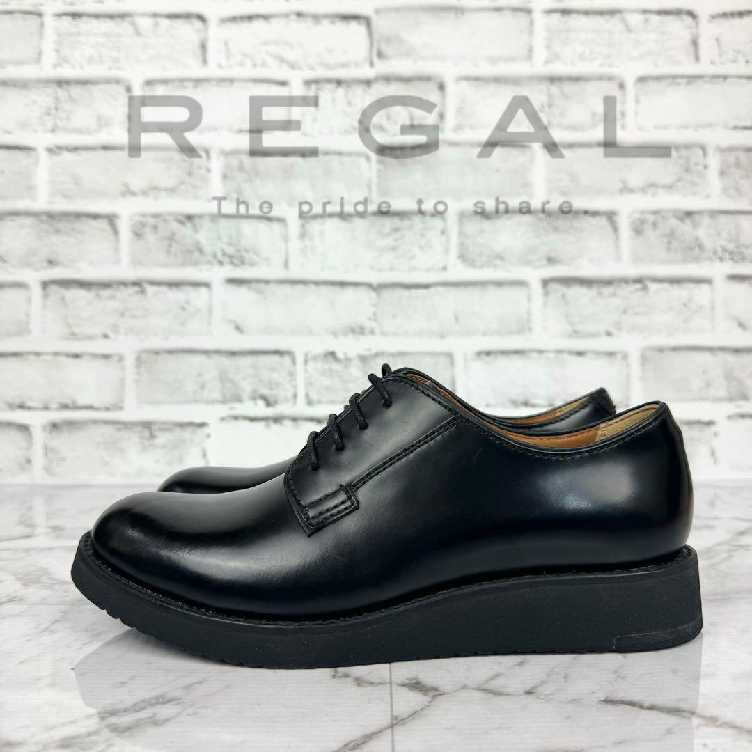 【ほぼ新品】REGAL リーガル プレーントゥ レースアップ レザーシューズ_画像1