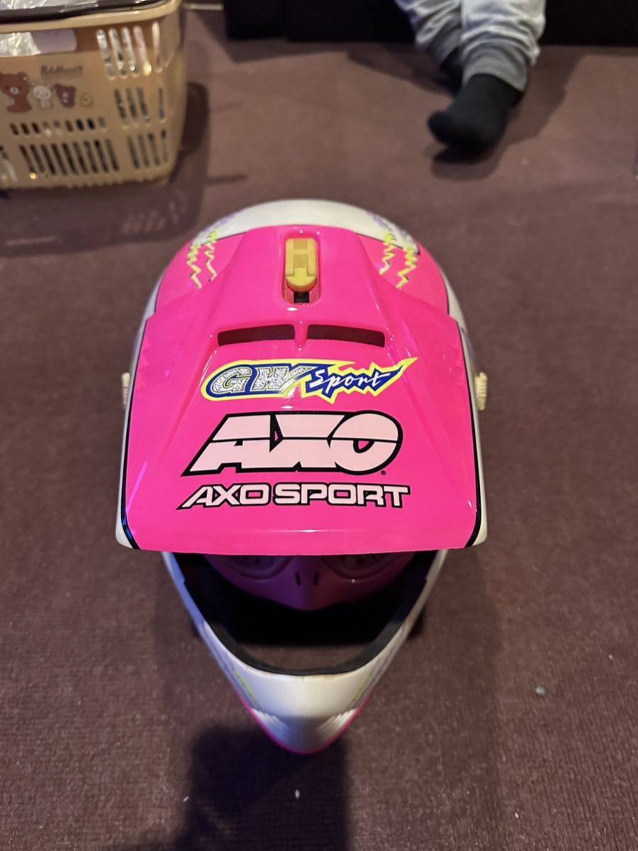 axo Sportsレッド ジェットヘルメット モトヘル　当時物_画像1