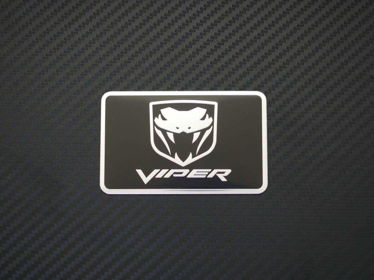 Dodge VIPER ブラック エンブレム アルミステッカー クライスラー ダッジ バイパー_画像3