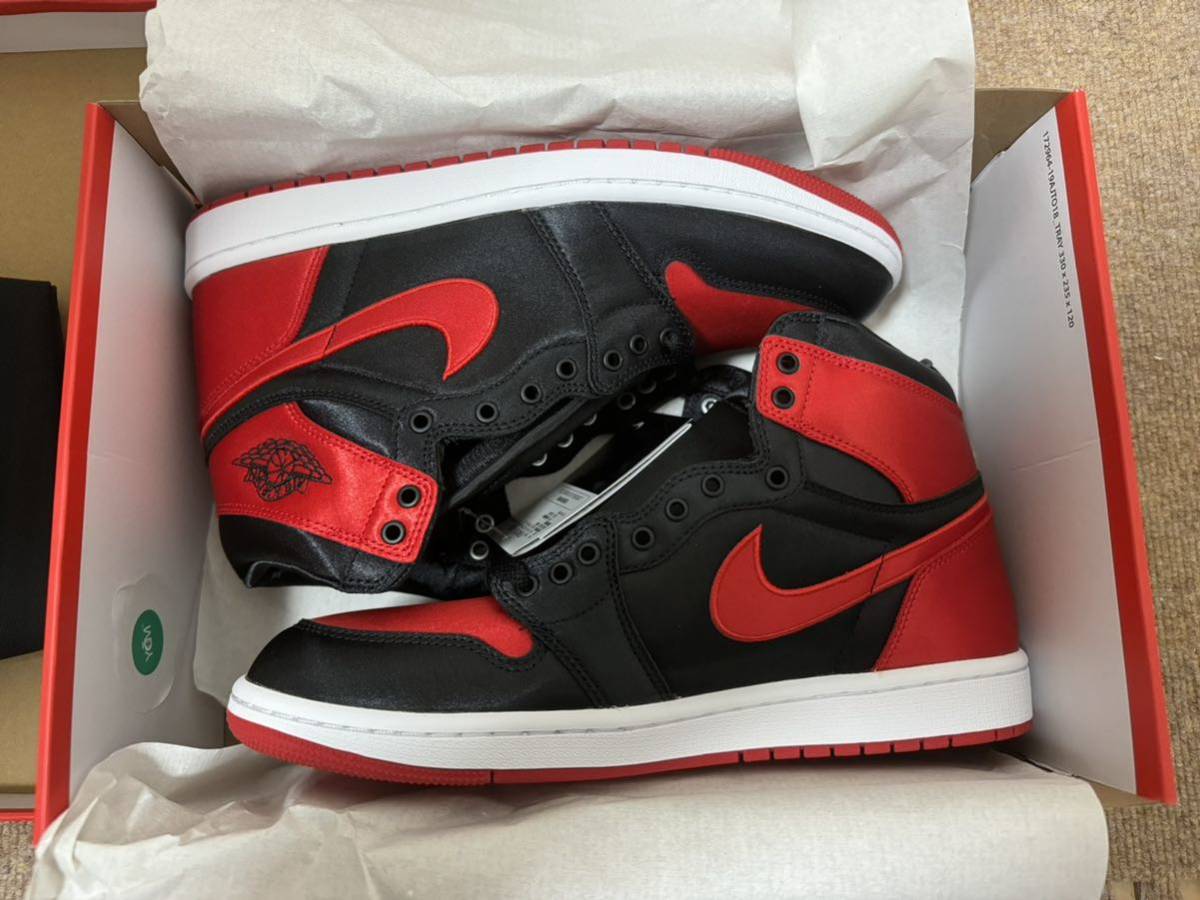 爆安送料無料 新品 28.0cm WMNS AIR JORDAN 1 RETRO HIGH OG SATIN BRED ナイキ エア ジョーダン 1 レトロ サテン ブレッド US11 ハイ ローの画像2