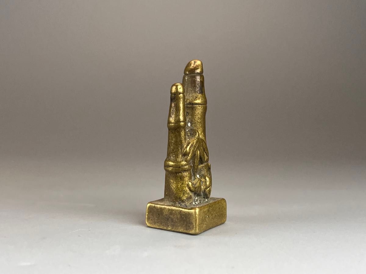 中国古美術/文房具/印材/天然石 /H00-47 古銅 印材 金属工芸 印鑑 古美術 (民克) 小型 希少 文房具 書