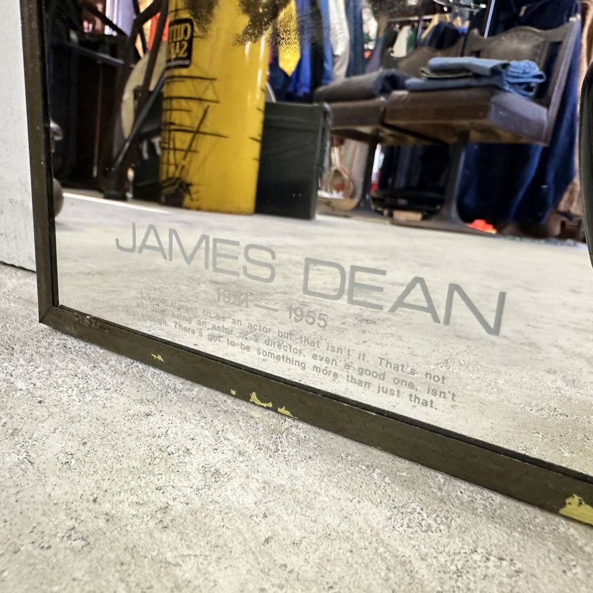 80s vintage ヴィンテージ JAMES DEAN ジェームズディーン パブミラー 壁掛け鏡 ウォールミラー レトロ アンティーク アメリカン雑貨_画像6
