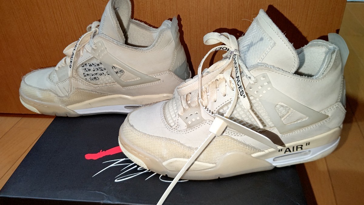 1円スタート　中古　NIKE×Off-White WMNS AIR JORDAN 4 SAIL ナイキ オフホワイト ウィメンズ エアジョーダン4 セイル CV9388-100　23.5cm_画像3