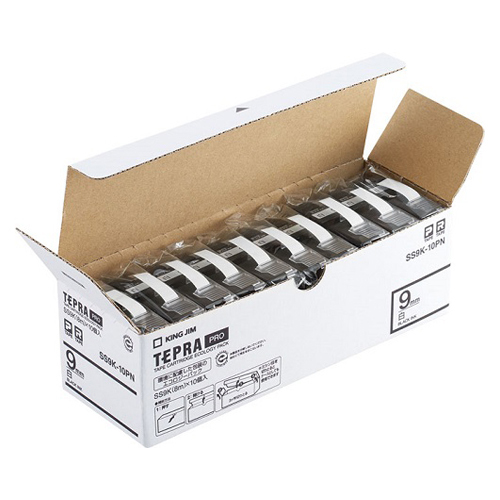 4971660774722 PROテ-プエコパック白ラベル10個 オフィス機器 ラベルライター テプラテープ キングジム SS9K-10PN
